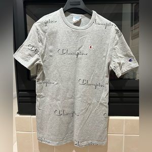 Champion Short  Sleeve T-Shirt Top Grey Cotton Men's Size Medium